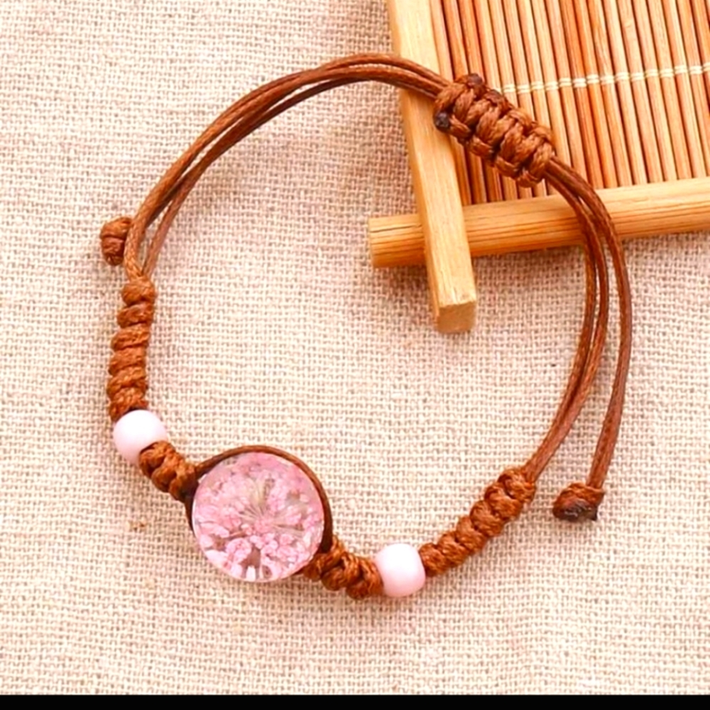Boho dried flower bracelet
